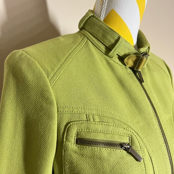 NWT Worth Cotton Full Zip Messenger Jacket • Green • Size 8P - Picture 5 of 11